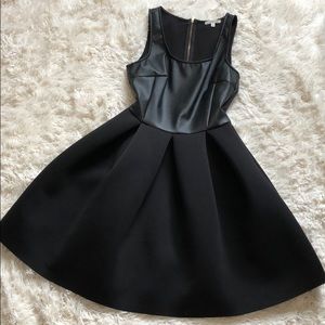 Charlotte Russe Black Faux Leather A-Line Dress